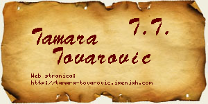 Tamara Tovarović vizit kartica